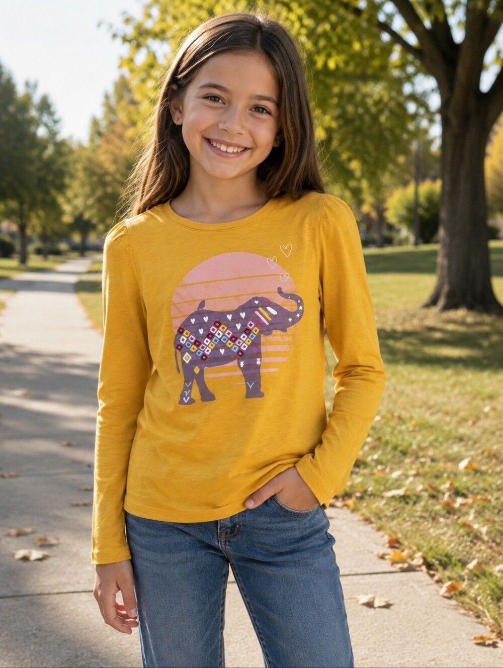 Oshkosh Bigosh Girls Elephant Long Sleeve